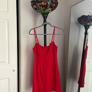 Beginning boutique red spaghetti strap mini dress xs nwot